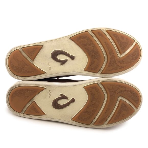 OluKai Nalukai Brown Leather Moc Toe Boots 10 - Picture 7 of 12